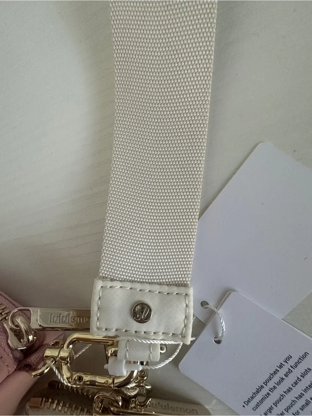 Lululemon Dual Pouch Wristlet Wallet in Blush & Cream